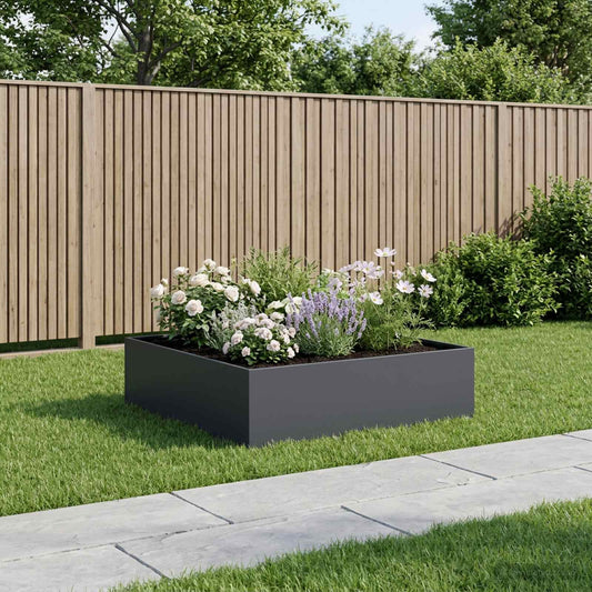 vidaXL Γλάστρα Κήπου Ανθρακί 80 x 80 x 30 cm Ψυχρής έλασης χάλυβας