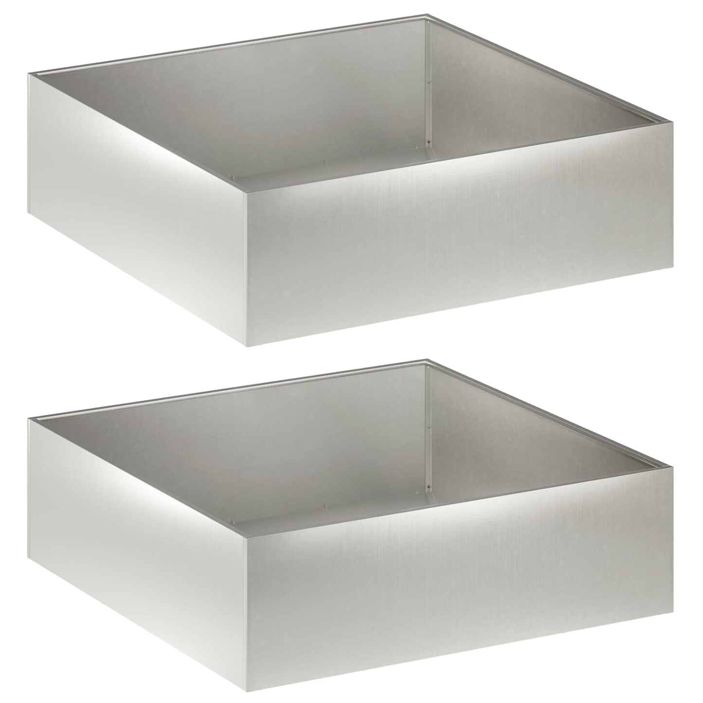 vidaXL Γλάστρα Κήπου 2 τμχ. Ασημί 80 x 80 x 30 cm Ανοξείδωτο Ατσάλι