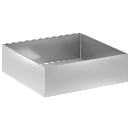 vidaXL Γλάστρα Κήπου Ασημί 80 x 80 x 30 cm Γαλβανισμένος Χάλυβας
