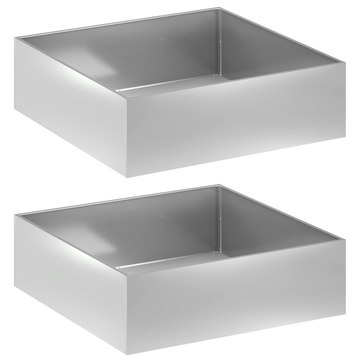 vidaXL Γλάστρα Κήπου 2 τμχ. Ασημί 80 x 80 x 30 cm