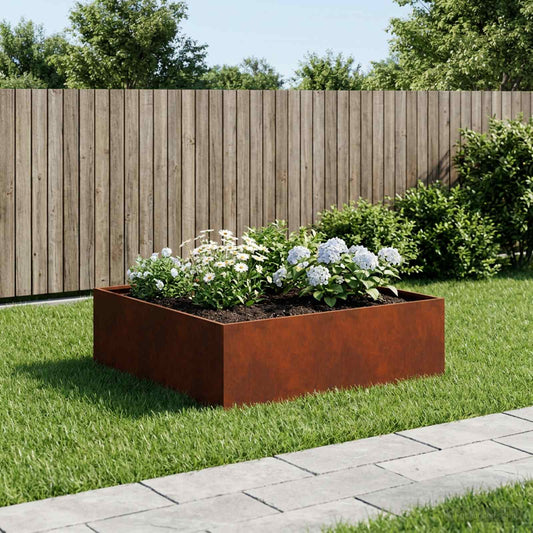 vidaXL Γλάστρα Κήπου Σκ rusty 80 x 80 x 30 cm
