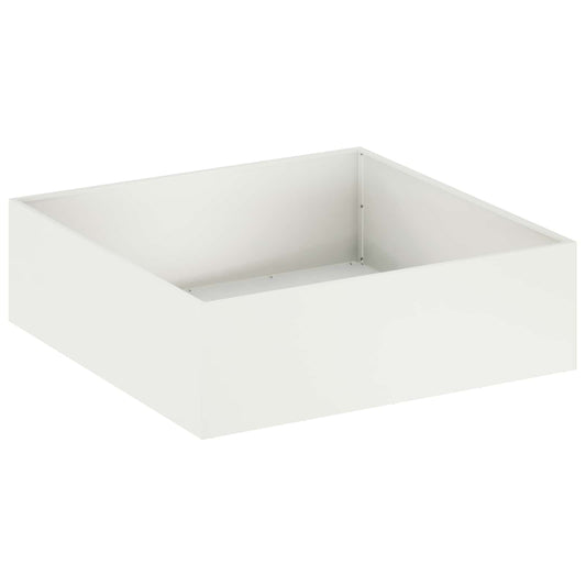 vidaXL Γλάστρα Κήπου Λευκό 100 x 100 x 30 cm Ψυχρής έλασης χάλυβας