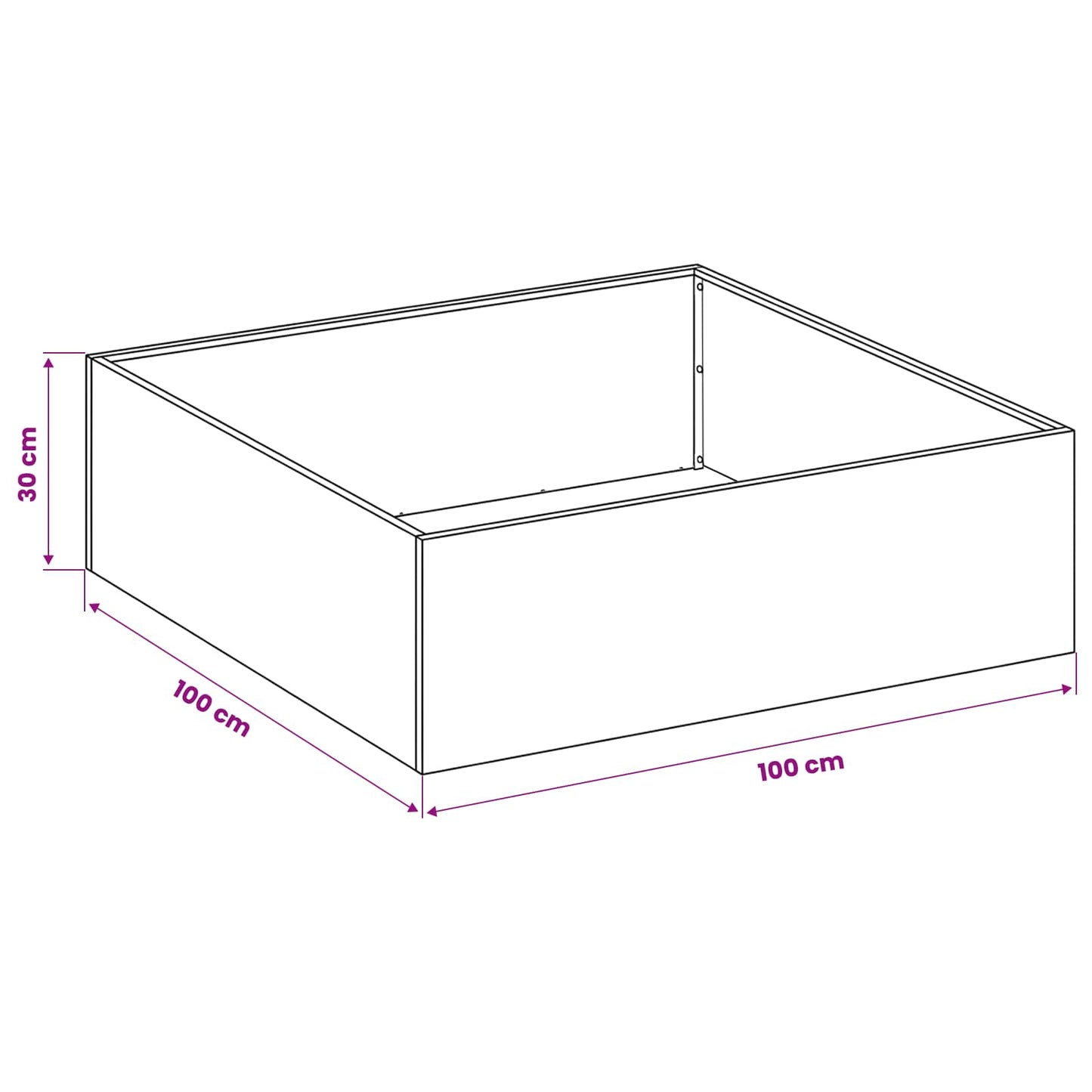 vidaXL Γλάστρα Κήπου 2 τμχ. Λευκό 100 x 100 x 30 cm