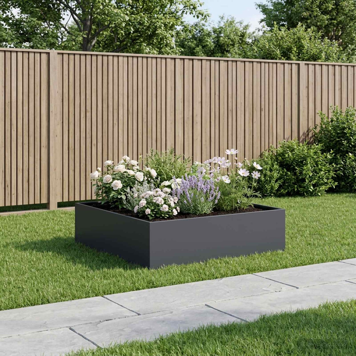 vidaXL Γλάστρα Κήπου Ανθρακί 100 x 100 x 30 cm Ψυχρής έλασης χάλυβας