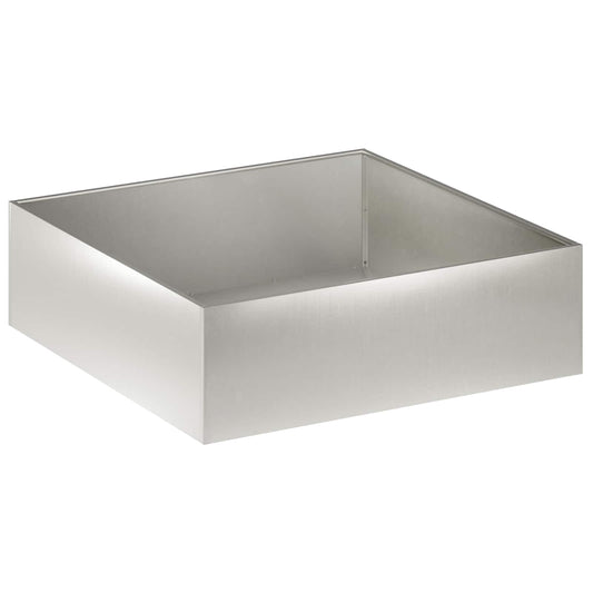 vidaXL Γλάστρα Κήπου Ασημί 100 x 100 x 30 cm Ανοξείδωτο Ατσάλι