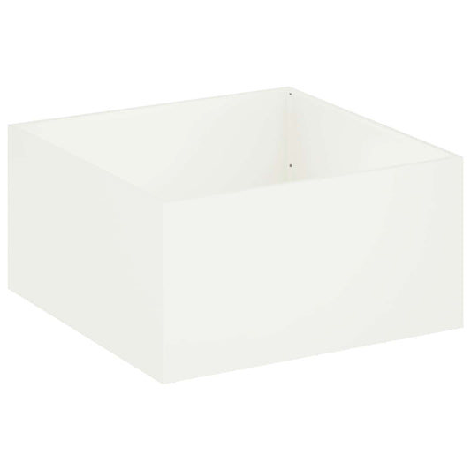 vidaXL Γλάστρα Κήπου Λευκό 60 x 60 x 40 cm Ψυχρής έλασης χάλυβας