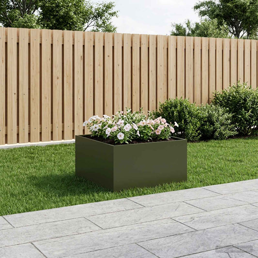 vidaXL Γλάστρα Κήπου Λαδί 60 x 60 x 40 cm Ψυχρής έλασης χάλυβας