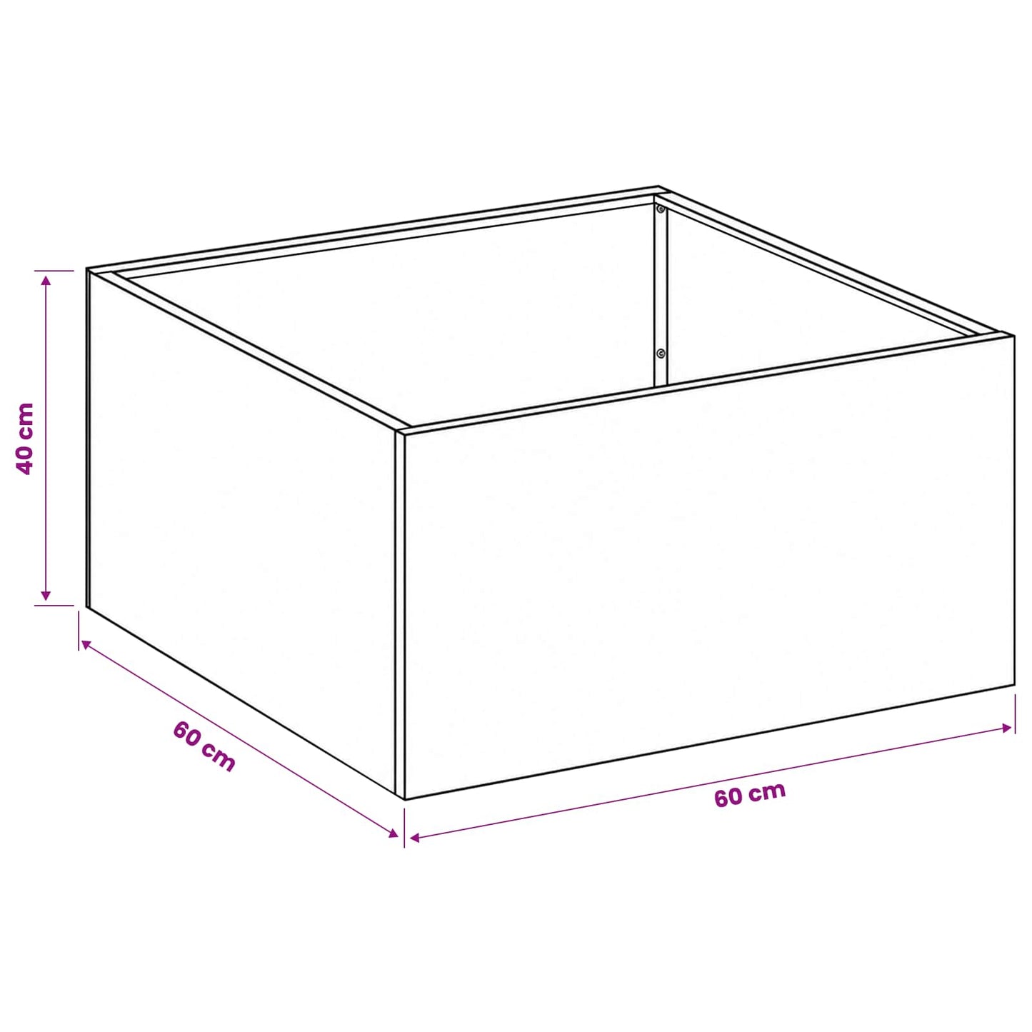 vidaXL Γλάστρα Κήπου 2 τμχ. Σκ rusty 60 x 60 x 40 cm