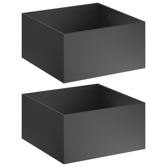 vidaXL Γλάστρα Κήπου 2 τμχ. Μαύρο 80 x 80 x 40 cm