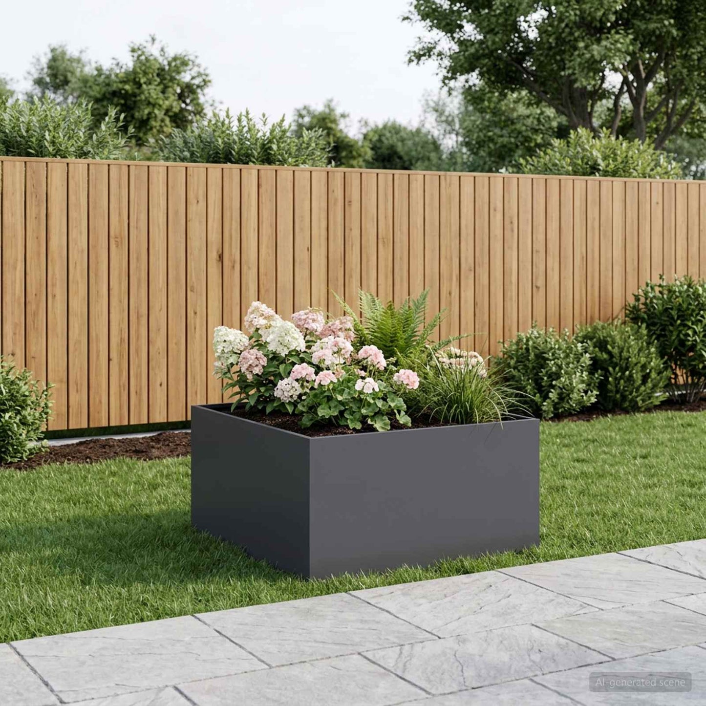 vidaXL Γλάστρα Κήπου Ανθρακί 80 x 80 x 40 cm Ψυχρής έλασης χάλυβας
