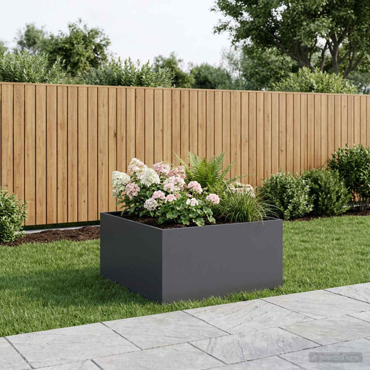 vidaXL Γλάστρα Κήπου Ανθρακί 80 x 80 x 40 cm Ψυχρής έλασης χάλυβας