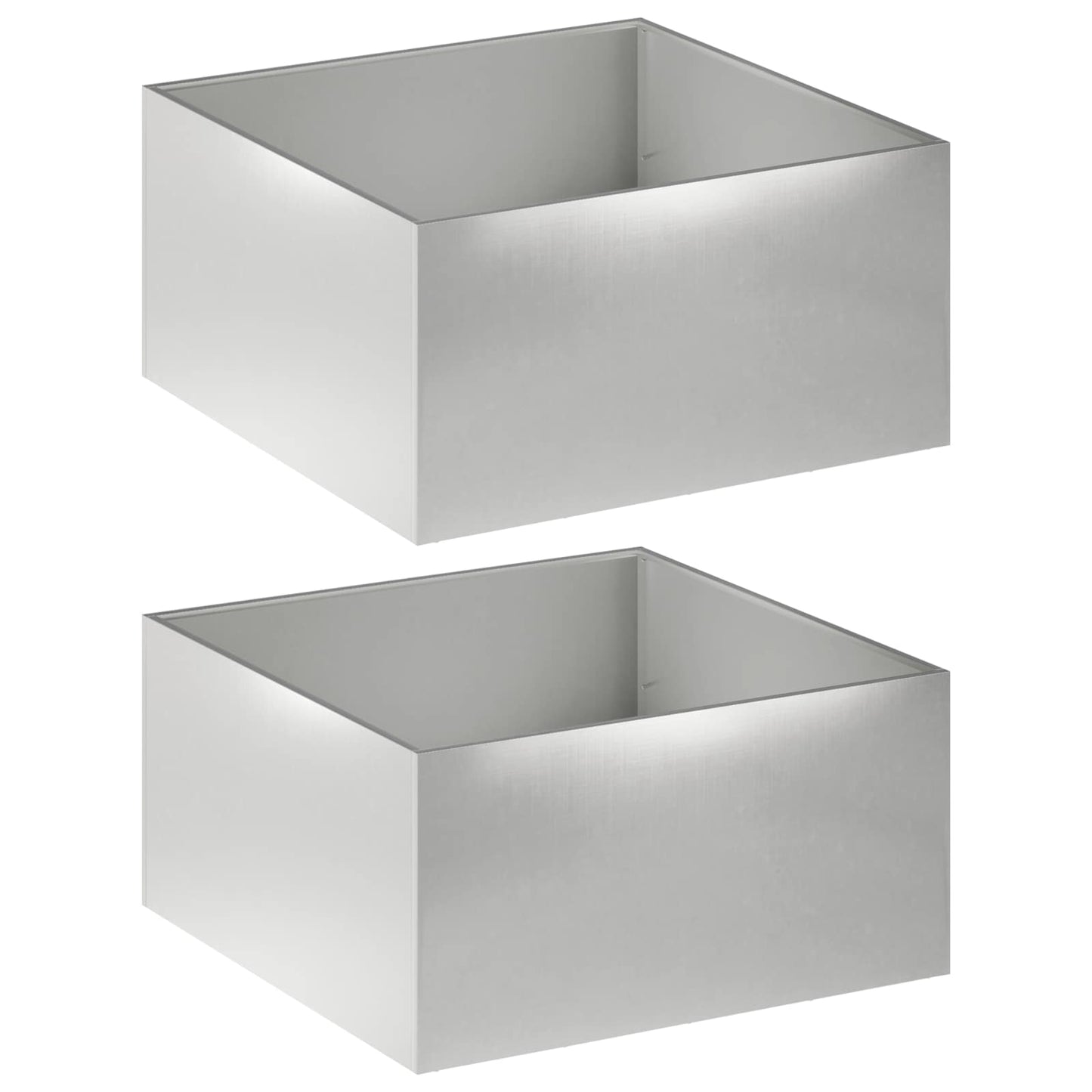 vidaXL Γλάστρα Κήπου 2 τμχ. Ασημί 80 x 80 x 40 cm Ανοξείδωτο Ατσάλι