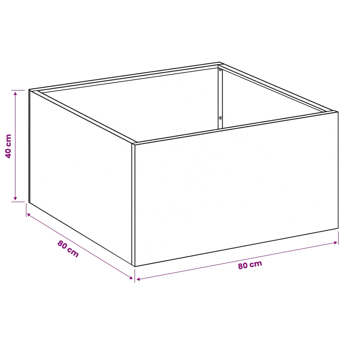 vidaXL Γλάστρα Κήπου 2 τμχ. Ασημί 80 x 80 x 40 cm Ανοξείδωτο Ατσάλι