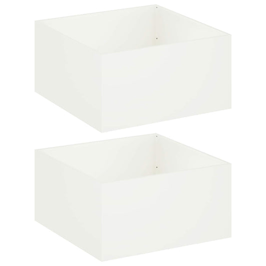 vidaXL Γλάστρα Κήπου 2 τμχ. Λευκό 100 x 100 x 40 cm