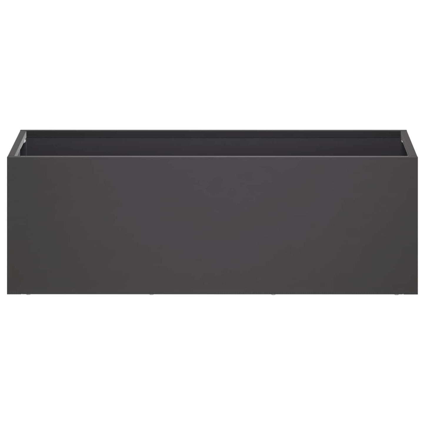 vidaXL Γλάστρα Κήπου Μαύρο 60 x 20 x 20 εκ. Ψυχρής έλασης χάλυβας