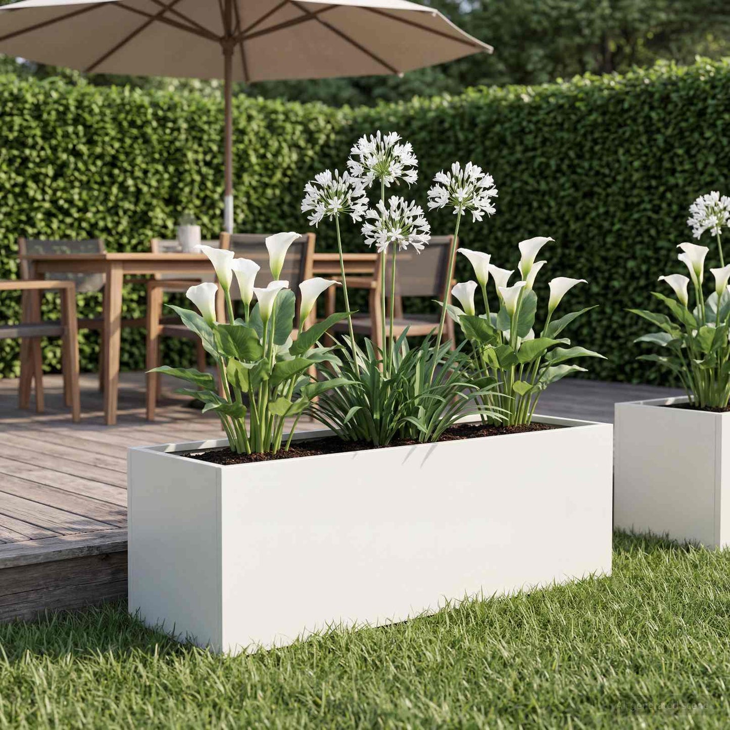 vidaXL Γλάστρα Κήπου Λευκό 60 x 20 x 20 εκ. Ψυχρής έλασης χάλυβας