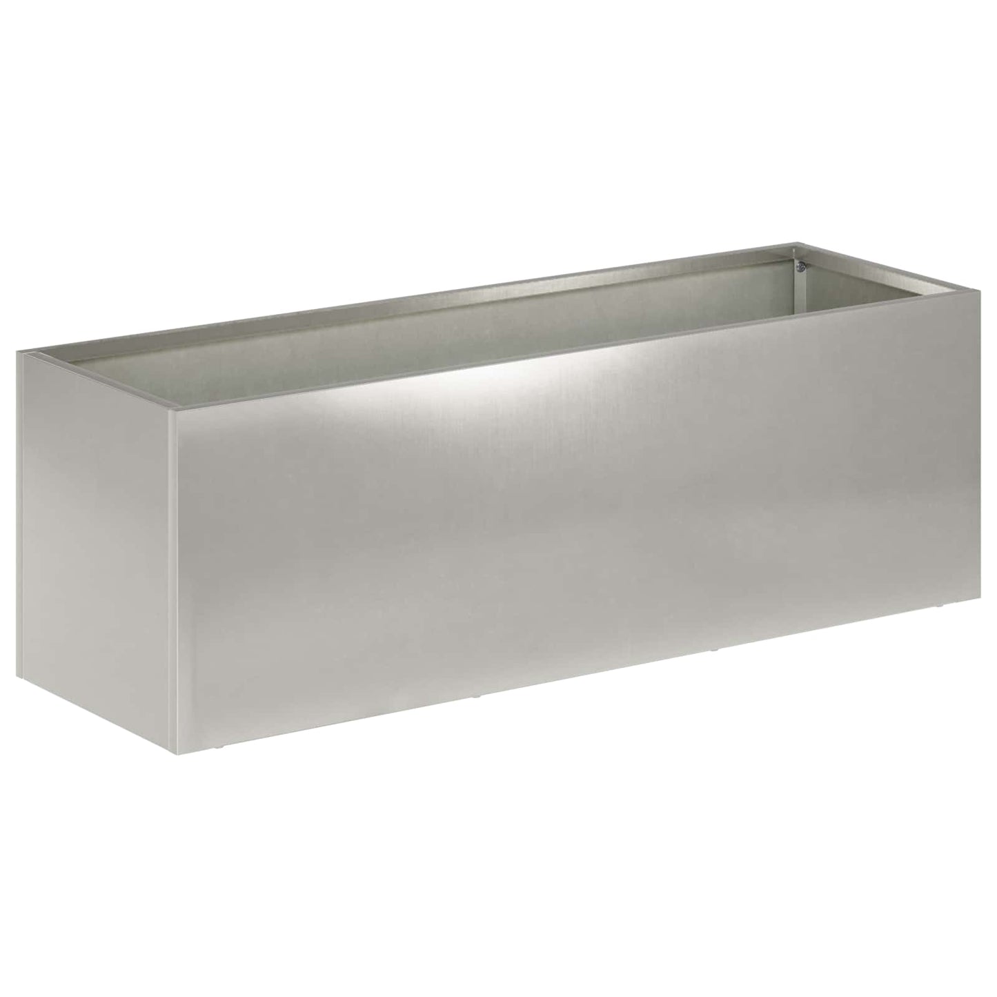 vidaXL Γλάστρα Κήπου 2 τμχ. Ασημί 60 x 20 x 20 εκ. Ανοξείδωτο Ατσάλι