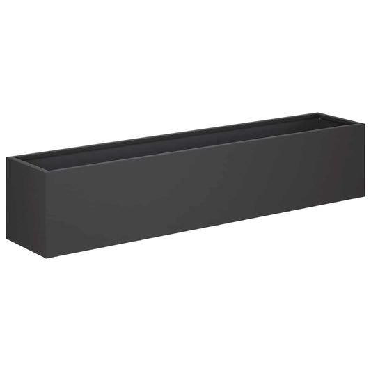 vidaXL Γλάστρα Κήπου Μαύρο 80 x 20 x 20 εκ. Ψυχρής έλασης χάλυβας