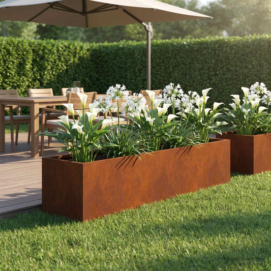 vidaXL Γλάστρα Κήπου Σκ rusty 80 x 20 x 20 εκ.