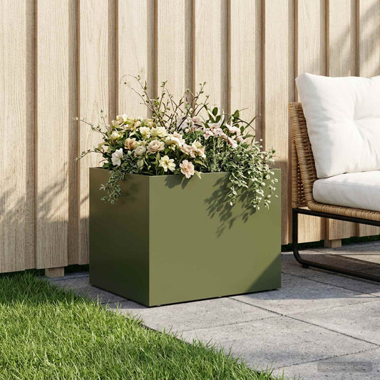 vidaXL Γλάστρα Κήπου Λαδί 40 x 30 x 30 εκ Ψυχρής έλασης χάλυβας
