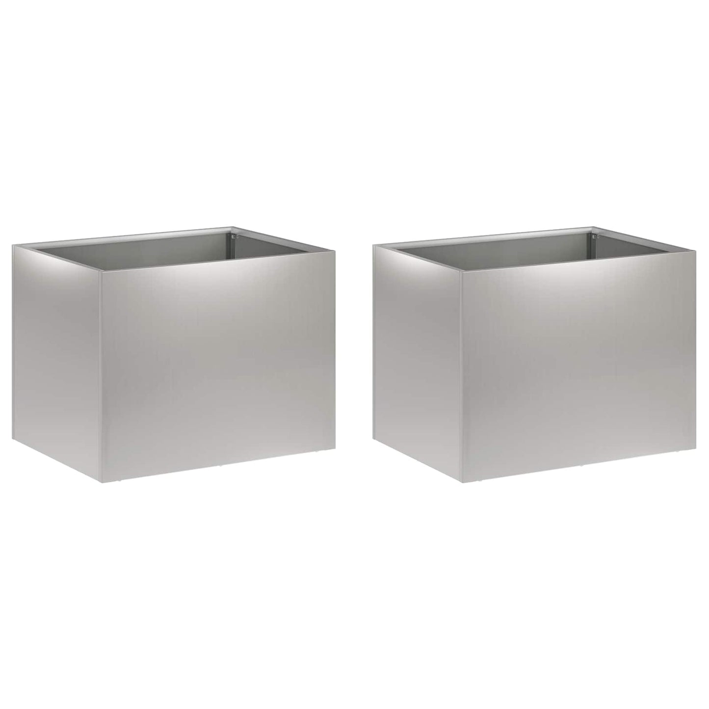 vidaXL Γλάστρα Κήπου 2 τμχ. Ασημί 40 x 30 x 30 εκ