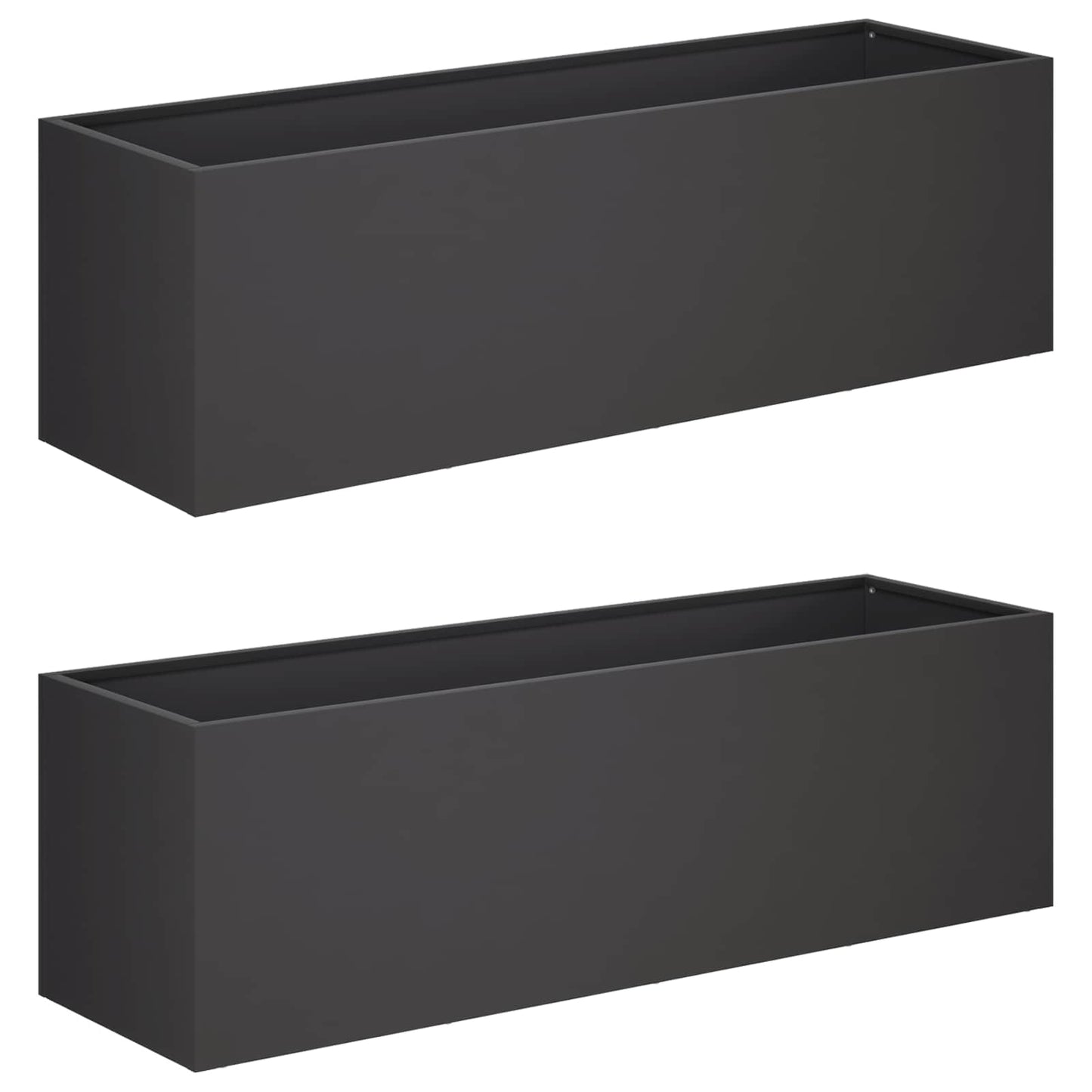vidaXL Γλάστρα Κήπου 2 τμχ. Μαύρο 80 x 30 x 30 εκ