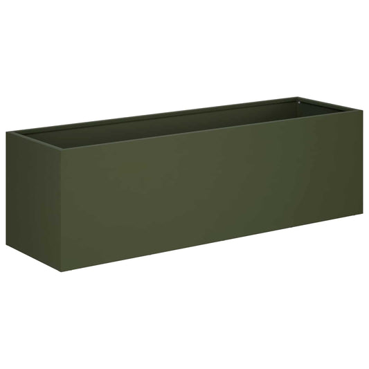 vidaXL Γλάστρα Κήπου Λαδί 80 x 30 x 30 εκ Ψυχρής έλασης χάλυβας