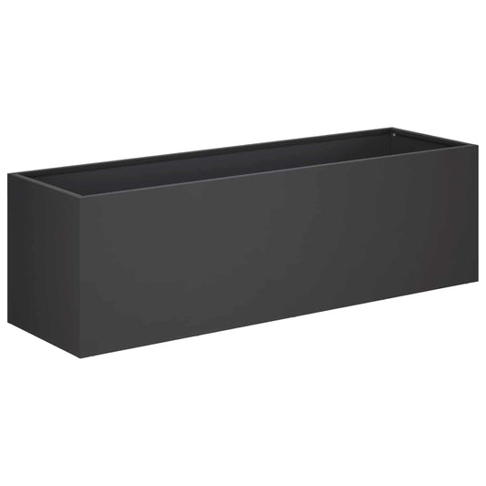 vidaXL Γλάστρα Κήπου Μαύρο 100 x 30 x 30 cm Ψυχρής έλασης χάλυβας