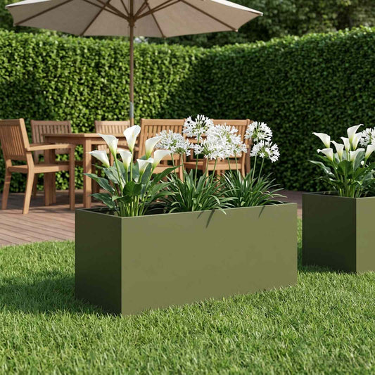 vidaXL Γλάστρα Κήπου Λαδί 80 x 40 x 40 cm Ψυχρής έλασης χάλυβας