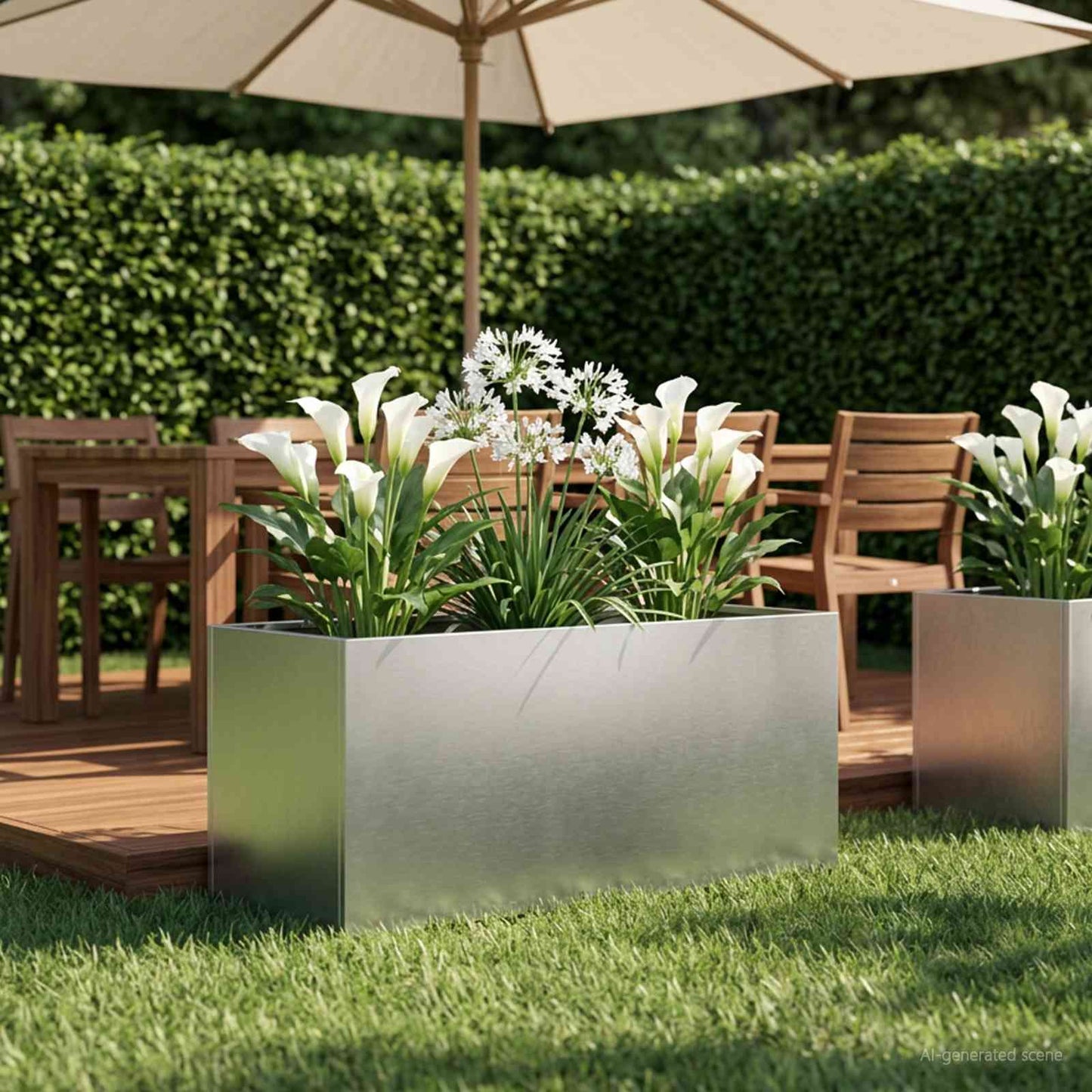 vidaXL Γλάστρα Κήπου Ασημί 80 x 40 x 40 cm Ανοξείδωτο Ατσάλι