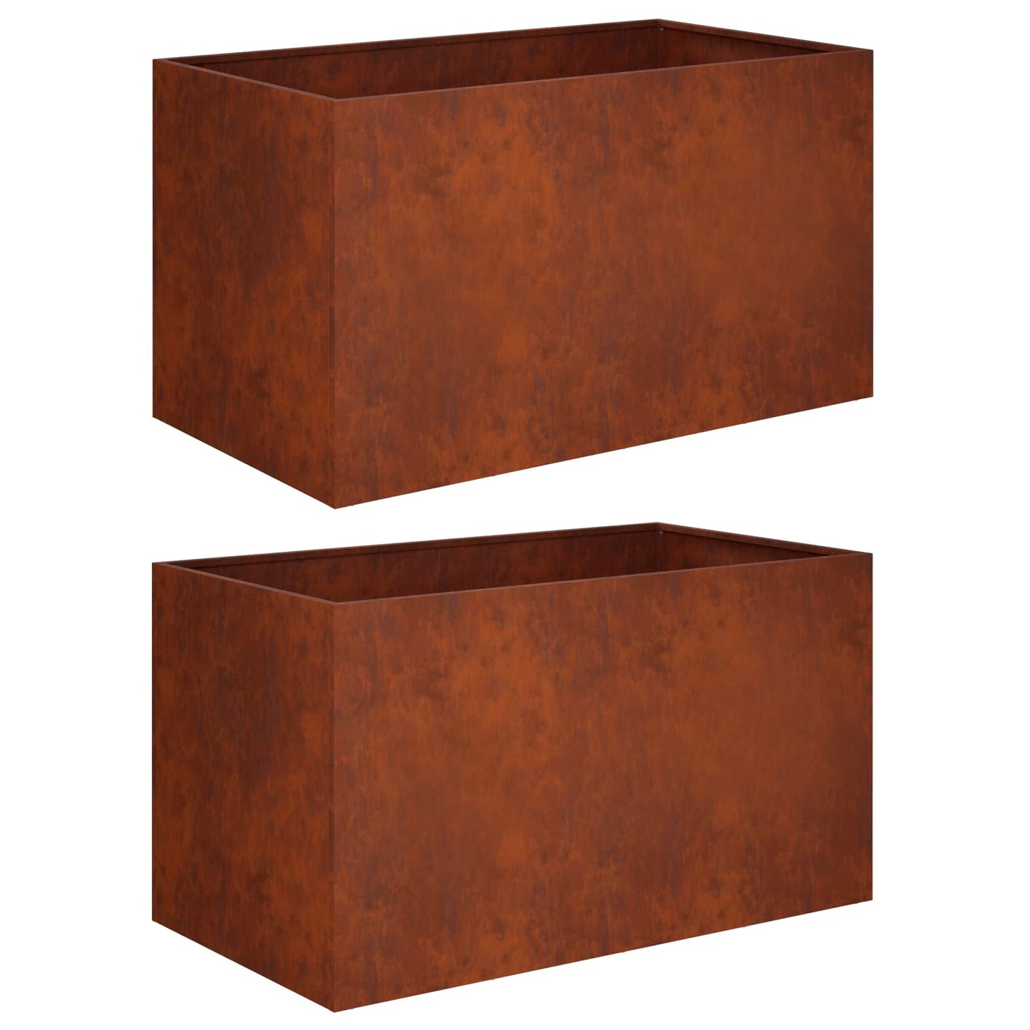 vidaXL Γλάστρα Κήπου 2 τμχ. Σκ rusty 80 x 50 x 50 εκ