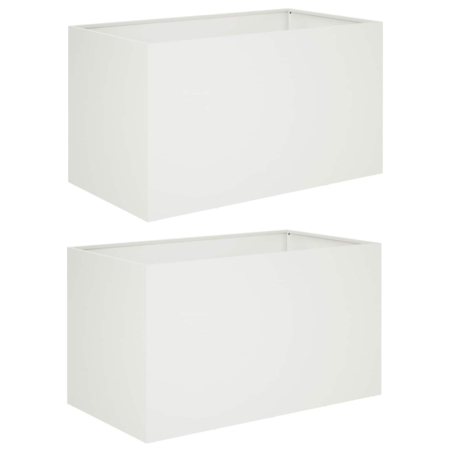 vidaXL Γλάστρα Κήπου 2 τμχ. Λευκό 100 x 50 x 50 cm