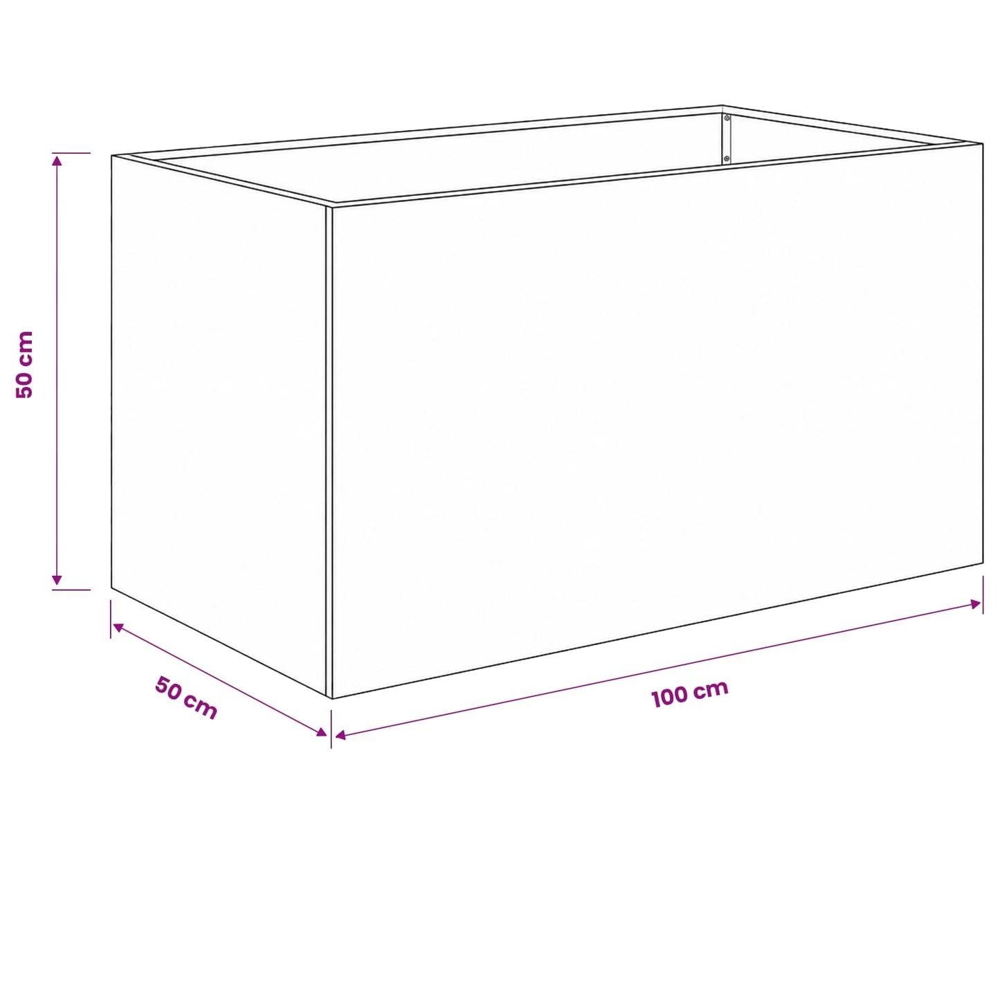 vidaXL Γλάστρα Κήπου Ανθρακί 100 x 50 x 50 cm Ψυχρής έλασης χάλυβας