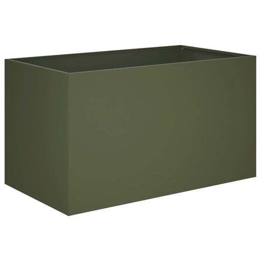 vidaXL Γλάστρα Κήπου Λαδί 100 x 50 x 50 cm Ψυχρής έλασης χάλυβας