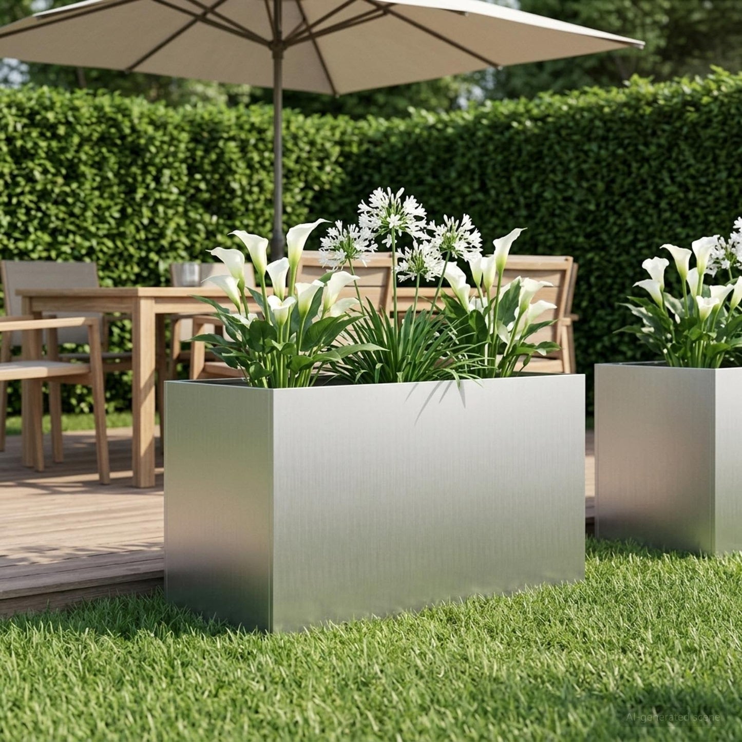 vidaXL Γλάστρα Κήπου Ασημί 100 x 50 x 50 cm Γαλβανισμένος Χάλυβας