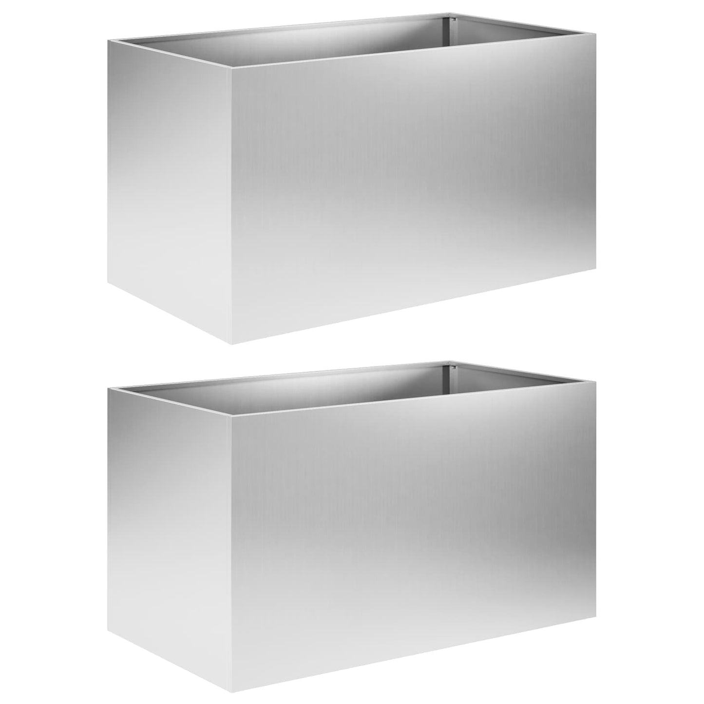 vidaXL Γλάστρα Κήπου 2 τμχ. Ασημί 100 x 50 x 50 cm