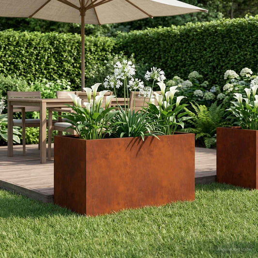 vidaXL Γλάστρα Κήπου Σκ rusty 100 x 50 x 50 cm