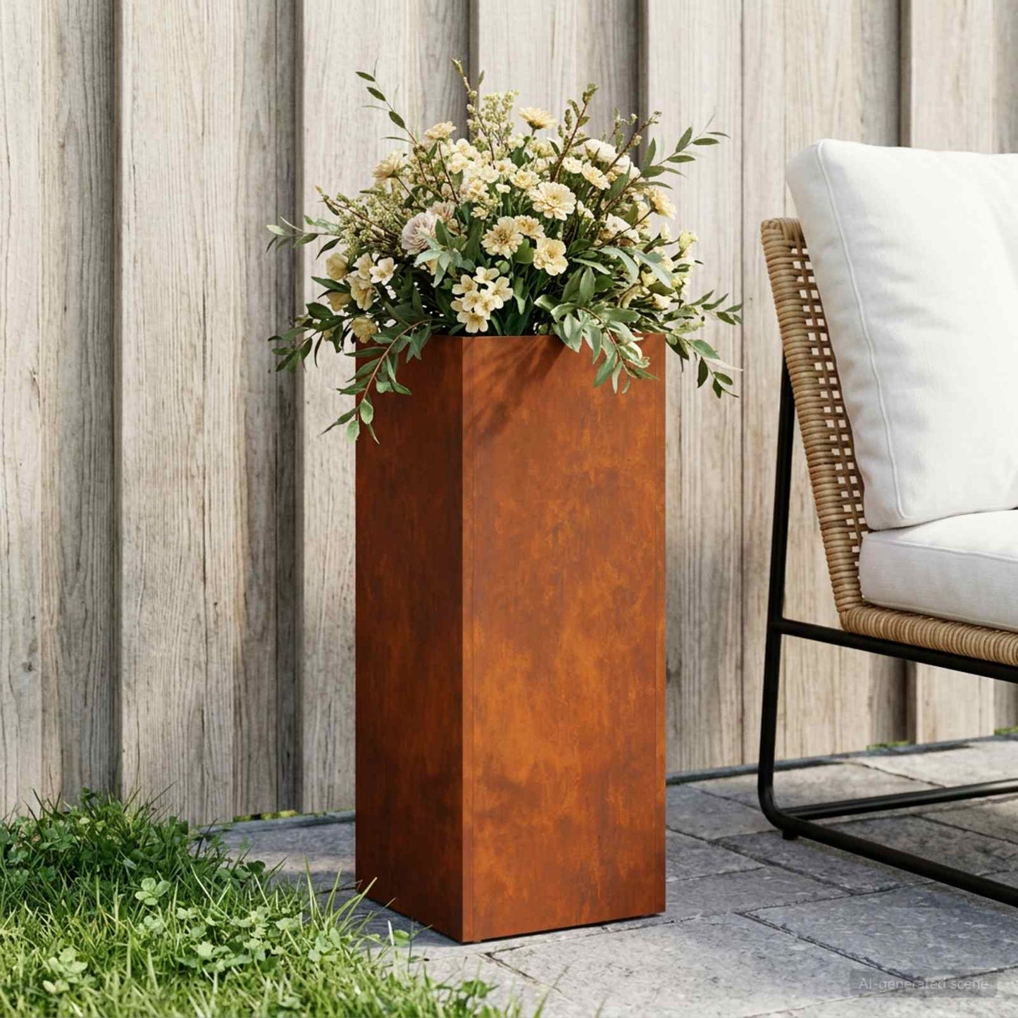 vidaXL Γλάστρα Κήπου Σκ rusty 20 x 20 x 40 εκ.