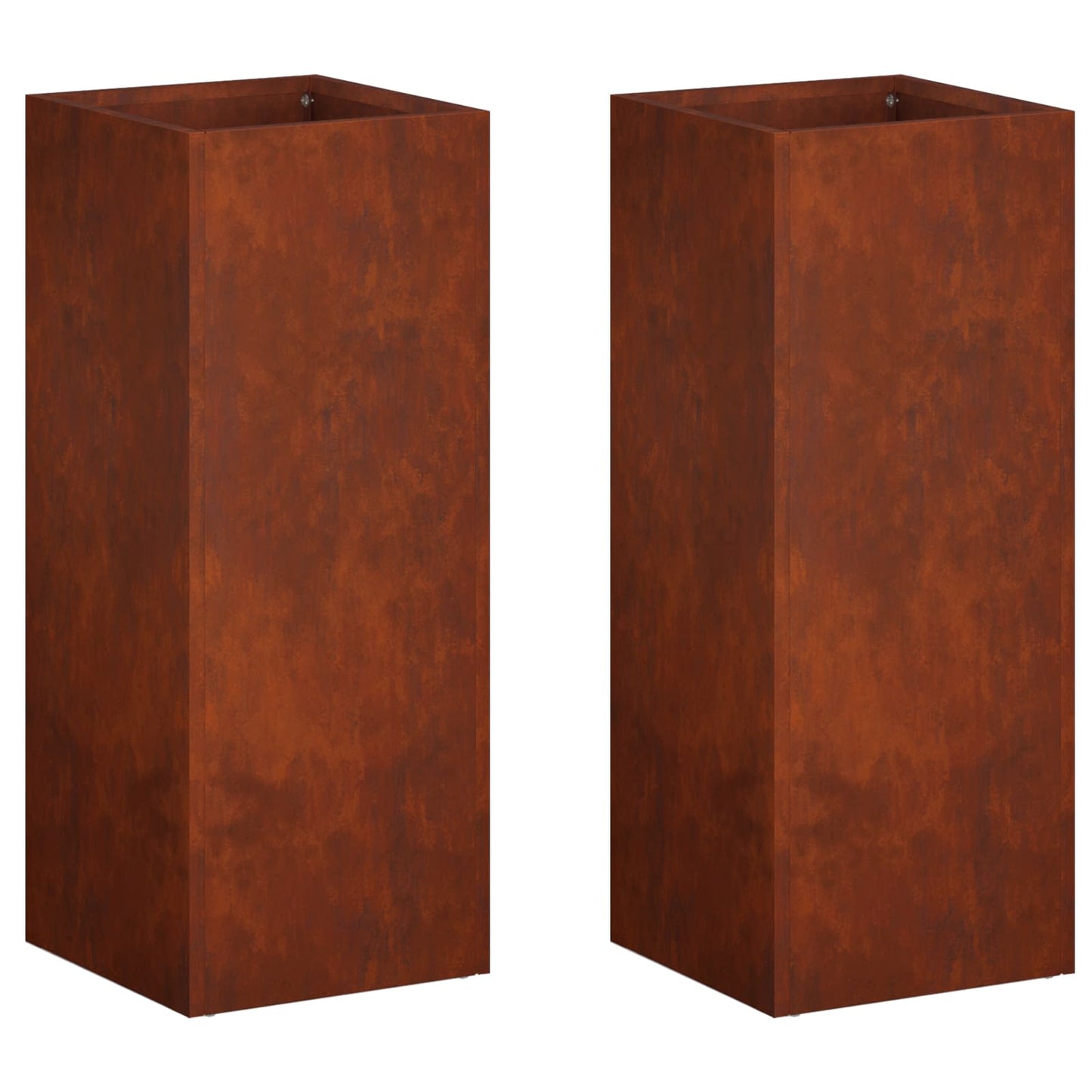 vidaXL Γλάστρα Κήπου 2 τμχ. Σκ rusty 20 x 20 x 40 εκ.