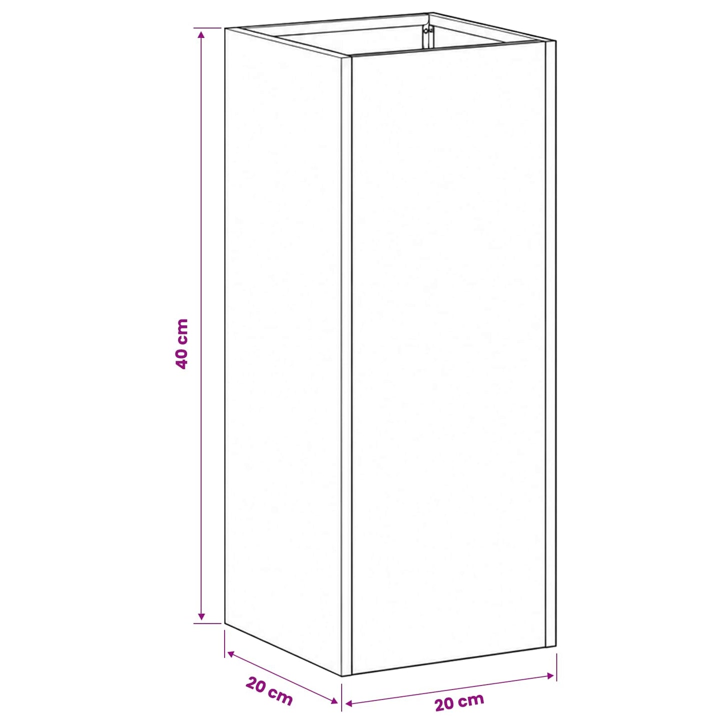 vidaXL Γλάστρα Κήπου 2 τμχ. Σκ rusty 20 x 20 x 40 εκ.