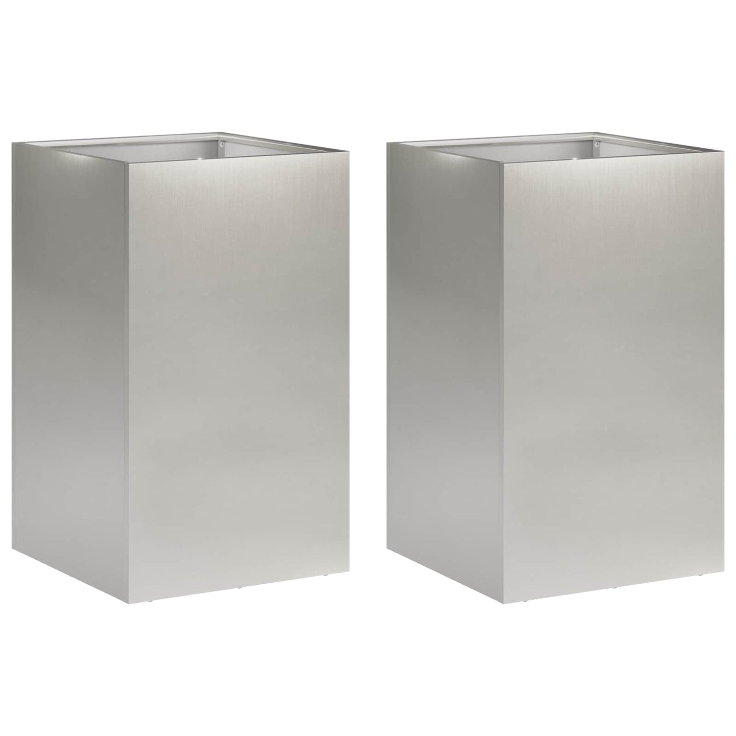 vidaXL Γλάστρα Κήπου 2 τμχ. Ασημί 30 x 30 x 40 cm Ανοξείδωτο Ατσάλι