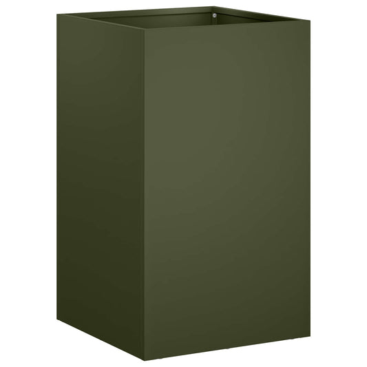 vidaXL Γλάστρα Κήπου Λαδί 30 x 30 x 50 cm Ψυχρής έλασης χάλυβας