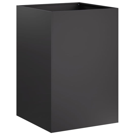 vidaXL Γλάστρα Κήπου Μαύρο 40 x 40 x 75 cm Ψυχρής έλασης χάλυβας