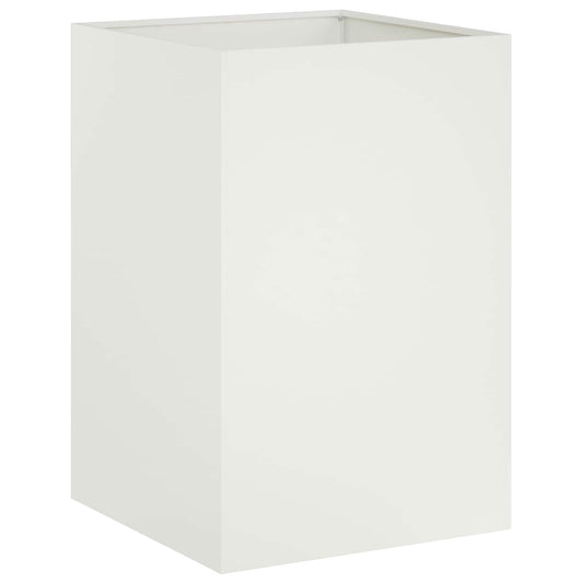 vidaXL Γλάστρα Κήπου Λευκό 40 x 40 x 75 cm Ψυχρής έλασης χάλυβας