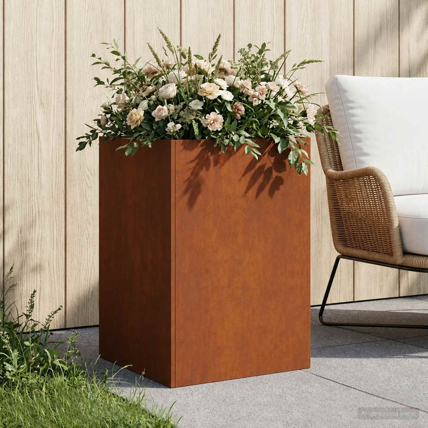 vidaXL Γλάστρα Κήπου Σκ rusty 40 x 40 x 75 cm
