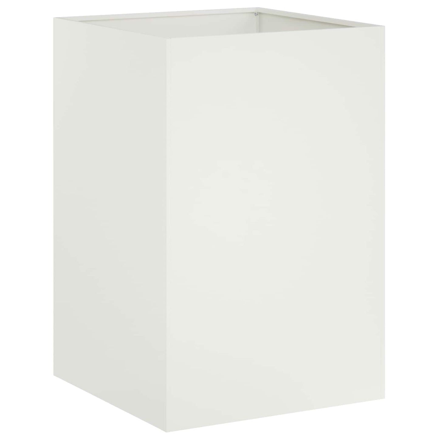 vidaXL Γλάστρα Κήπου Λευκό 50 x 50 x 75 cm Ψυχρής έλασης χάλυβας