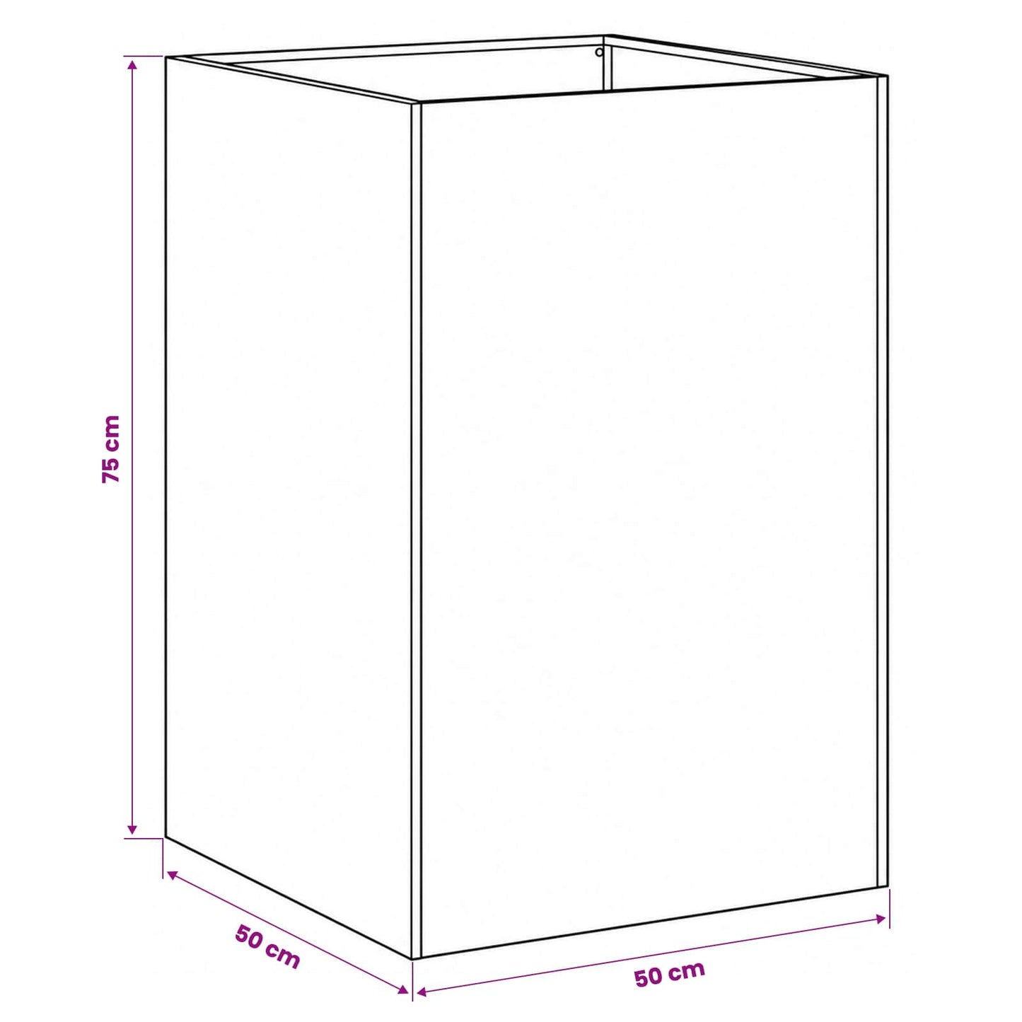 vidaXL Γλάστρα Κήπου Ανθρακί 50 x 50 x 75 cm Ψυχρής έλασης χάλυβας