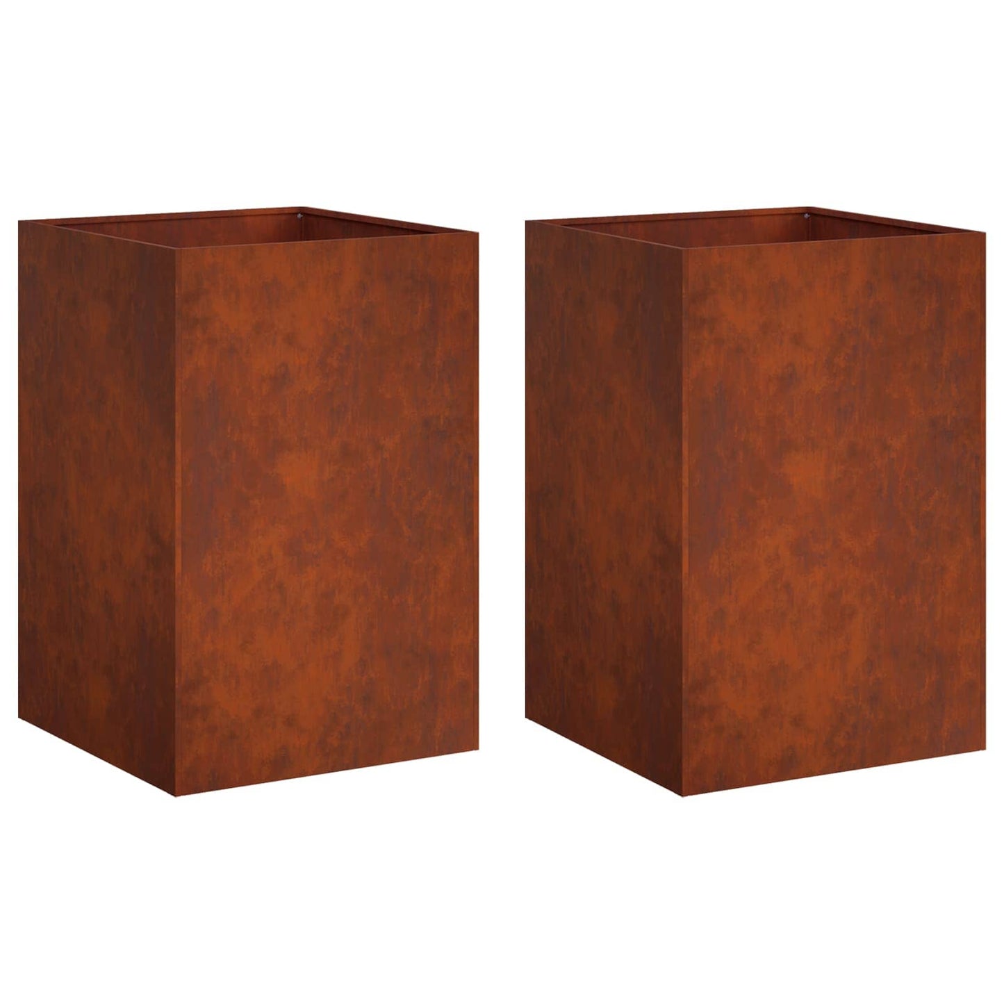 vidaXL Γλάστρα Κήπου 2 τμχ. Σκ rusty 50 x 50 x 75 cm