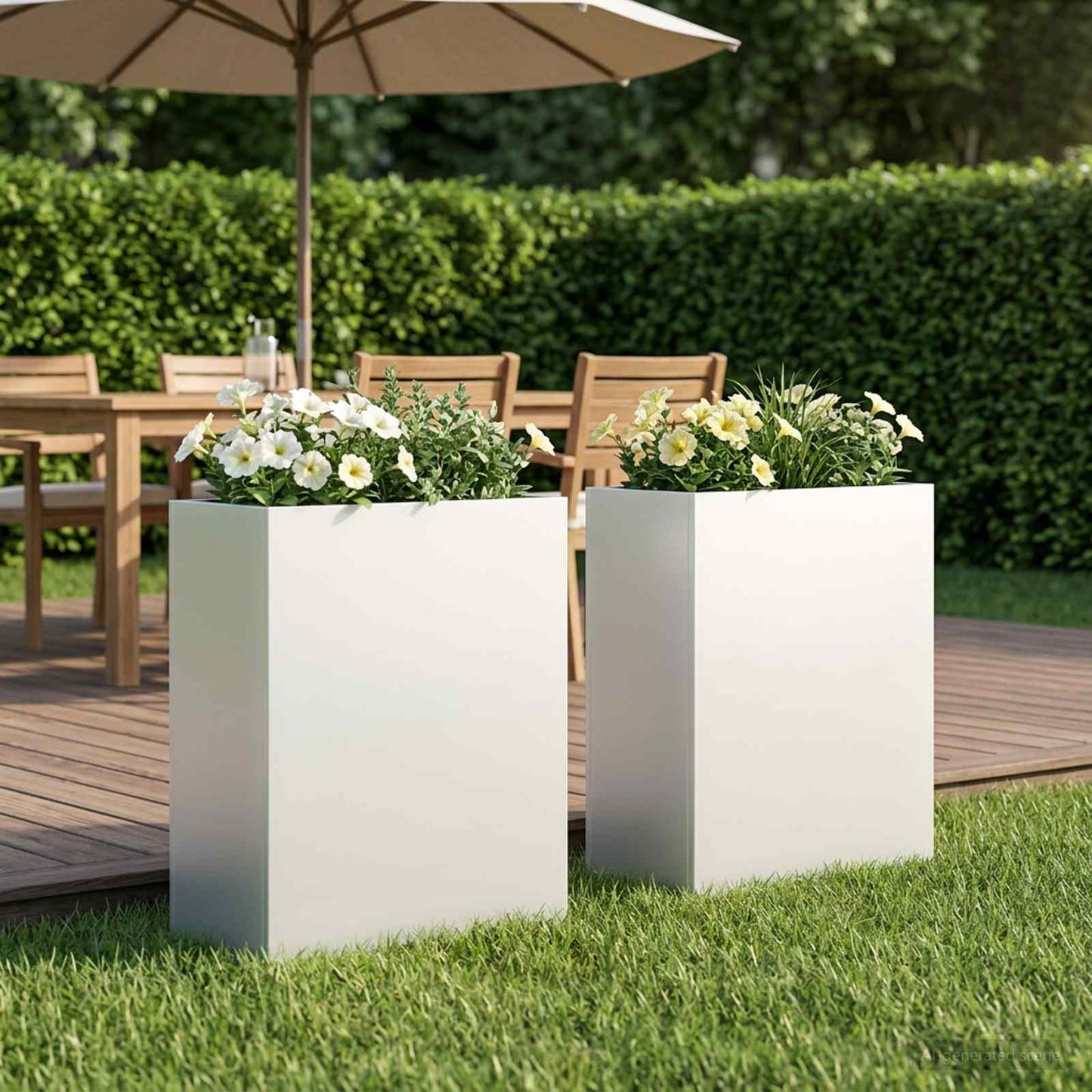 vidaXL Γλάστρα Κήπου 2 τμχ. Λευκό 40 x 20 x 40 εκ