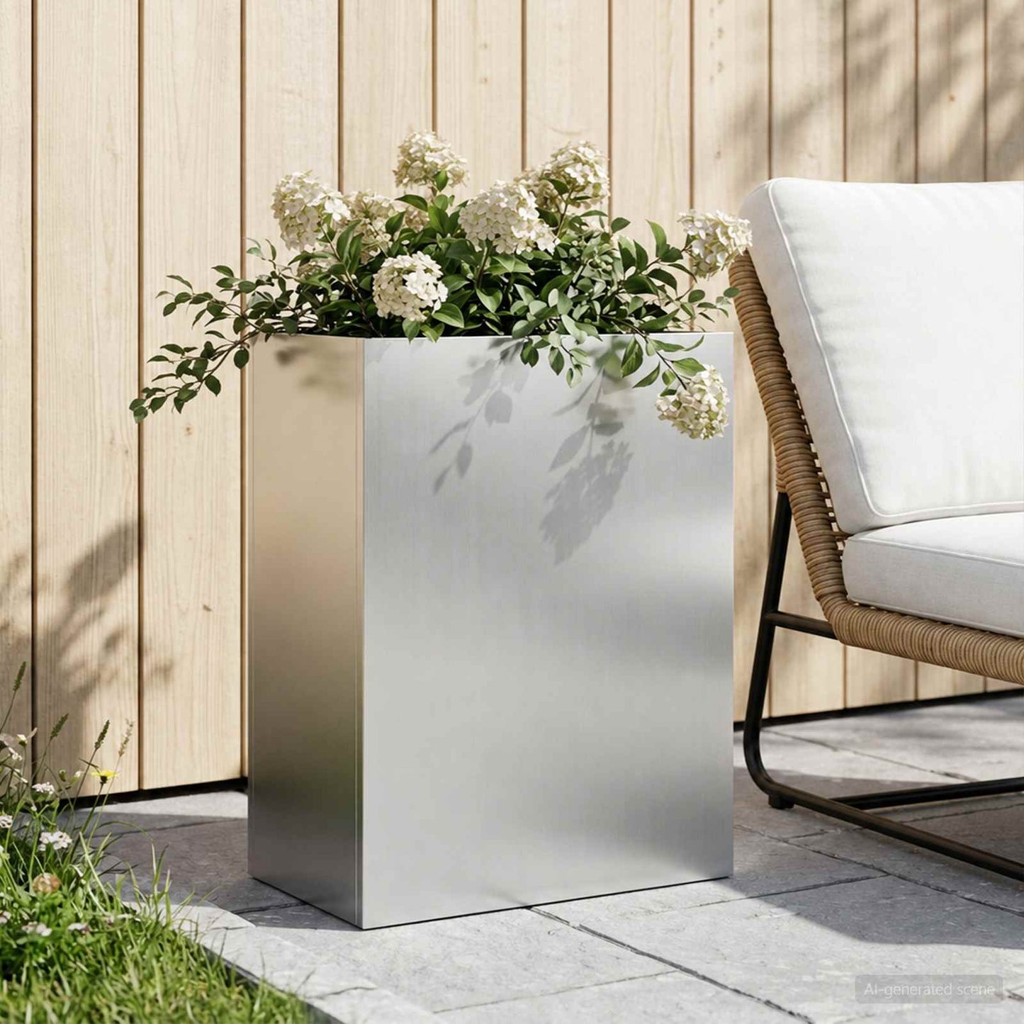 vidaXL Γλάστρα Κήπου Ασημί 40 x 20 x 40 εκ Γαλβανισμένος Χάλυβας